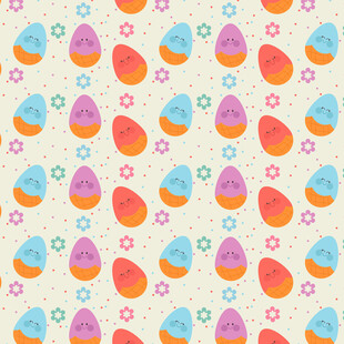 多彩复活节彩蛋图案背景