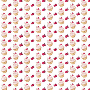 可爱纸杯蛋糕无缝图案背景