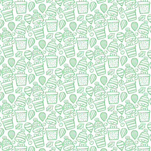 清新绿植图案无缝背景