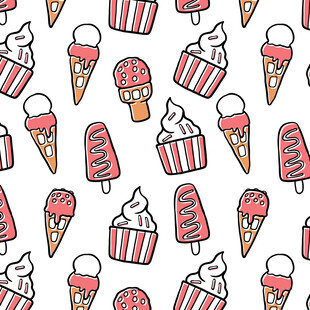 缤纷冰淇淋图案背景