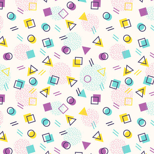 多彩几何文具图案背景
