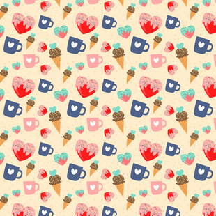 可爱卡通图案背景纹理