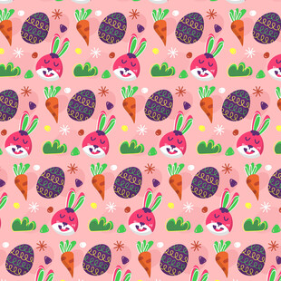 可爱卡通蔬果图案背景