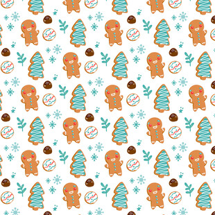 圣诞姜饼人图案背景