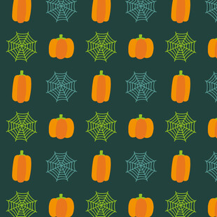 万圣节南瓜蛛网图案背景