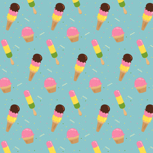 多彩冰淇淋无缝图案背景