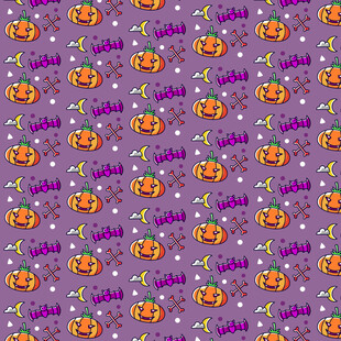 紫色背景南瓜图案纹理