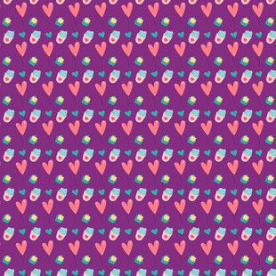 紫色爱心图案背景纹理
