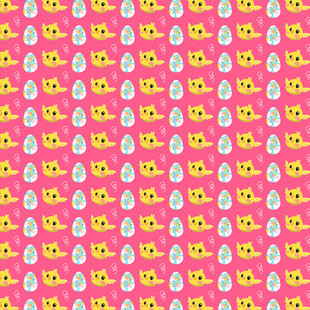 粉色背景小鸡图案无缝纹理