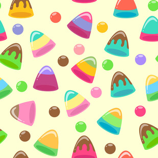 多彩糖果无缝图案背景