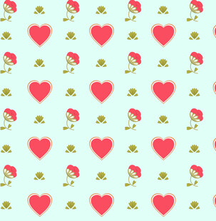 爱心花朵图案背景