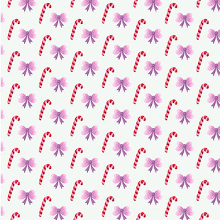 圣诞糖果蝴蝶结图案背景