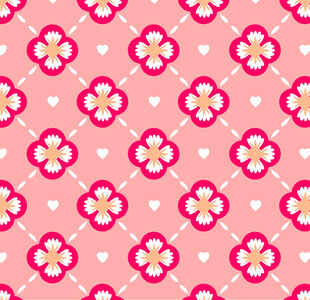粉色花卉几何图案背景