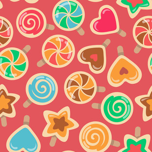 多彩糖果图案背景