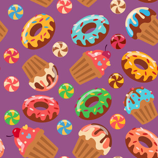 多彩甜点图案背景