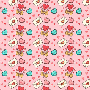 可爱卡通爱心图案背景