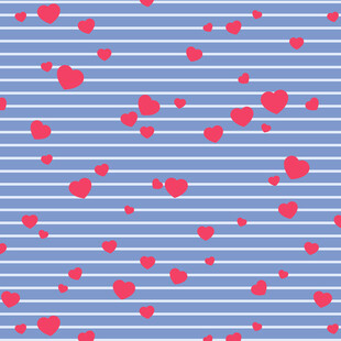 蓝底条纹红心图案背景