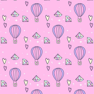 粉色梦幻热气球图案背景