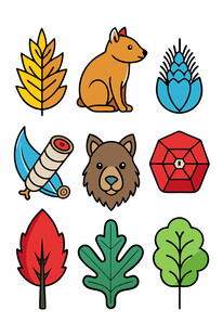 森林动植物图标集合