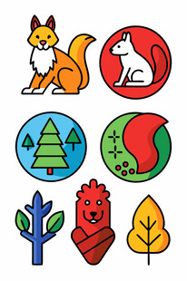 可爱动植物图标集合