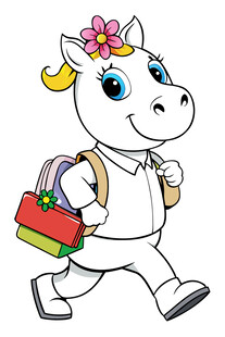 独角兽背着包快乐前行