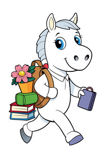 背着书的可爱独角兽