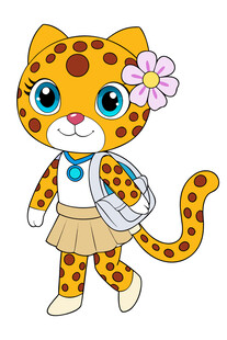 可爱花豹女孩卡通形象
