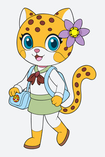 可爱小花豹女孩形象
