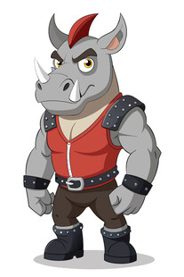 犀牛战士卡通形象