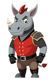 犀牛战士卡通形象