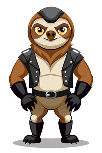 朋克风树懒卡通形象