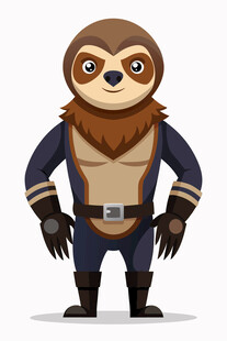 树懒超级英雄形象