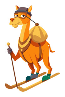 骆驼滑雪趣味场景