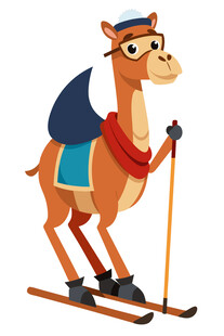 骆驼滑雪趣味形象
