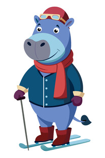 河马滑雪者