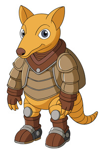 机械风穿山甲卡通角色