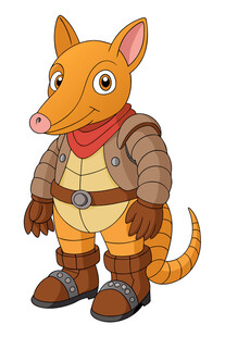 卡通袋鼠形象身着工装