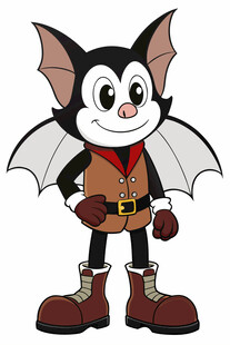 可爱卡通蝙蝠冒险家