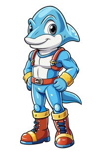 蓝色海豚卡通形象