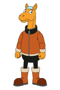 卡通骆驼形象身着冬装