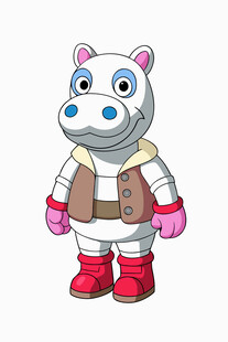 卡通河马玩偶形象