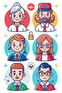 多样职业人物插画形象