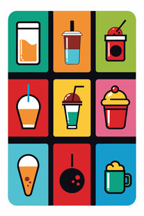多彩饮品图标集合