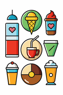 多彩美味饮品甜点集合