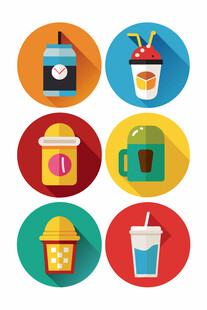 多彩饮品图标集合
