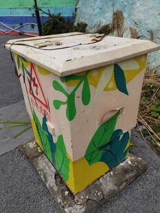 彩绘垃圾桶装点街头角落