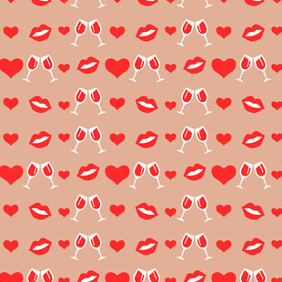 爱心嘴唇图案背景