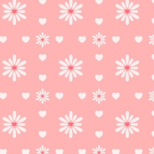 粉色花朵爱心图案背景