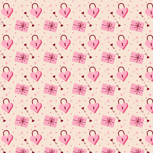 粉色花朵爱心图案背景