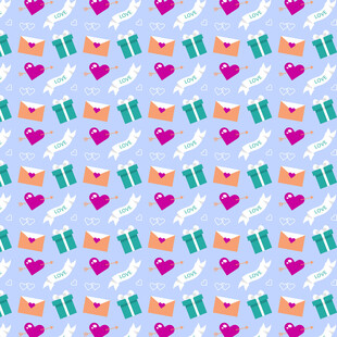 多彩爱心旗帜图案背景